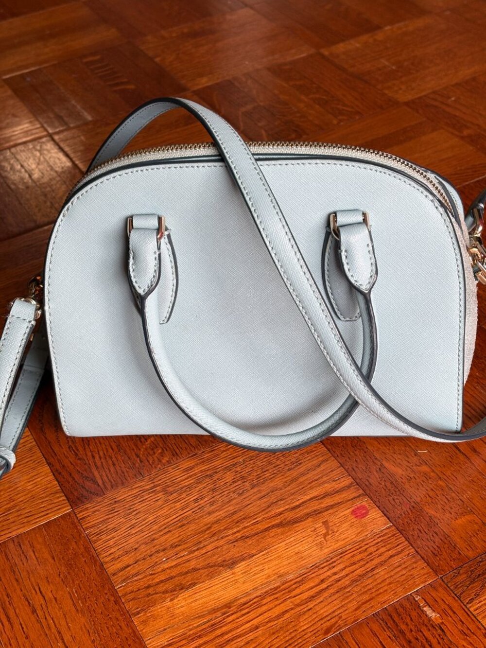 Kate Spade New York Saffiano Leather Top Handle Bag Blue - Picture 4 of 4